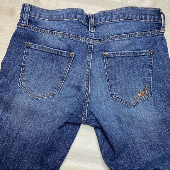 EXPRESS Girlfriend Women's Blue Distressed Jeans Sz 0 Straight leg - Picture 11 of 11